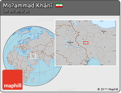 Gray Location Map of Moḩammad Khānī