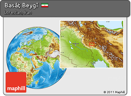 Physical Location Map of Basāţ Beygī