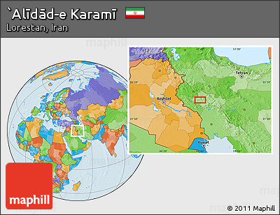 Political Location Map of `Alīdād-e Karamī