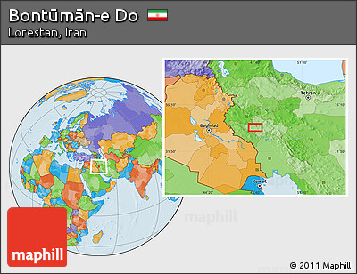 Political Location Map of Bontūmān-e Do
