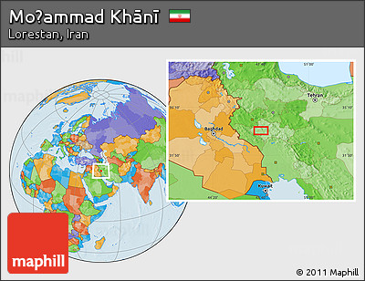Political Location Map of Moḩammad Khānī
