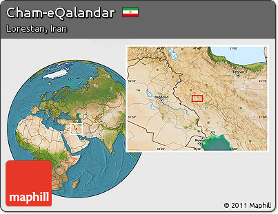 Satellite Location Map of Cham-eQalandar