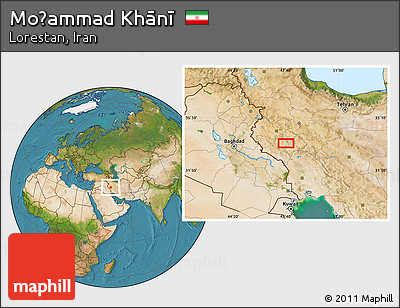 Satellite Location Map of Moḩammad Khānī