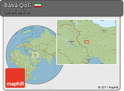 Savanna Style Location Map of Bābā Qolī