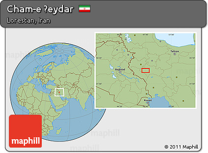 Savanna Style Location Map of Cham-e Ḩeydar