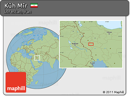 Savanna Style Location Map of Kūh Mīr