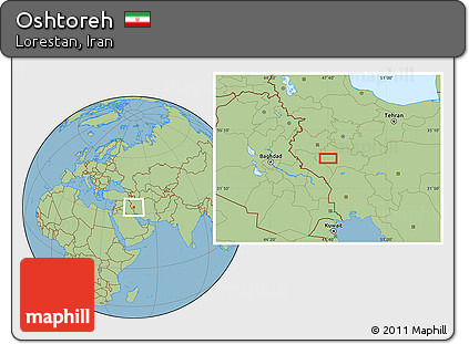 Savanna Style Location Map of Oshtoreh