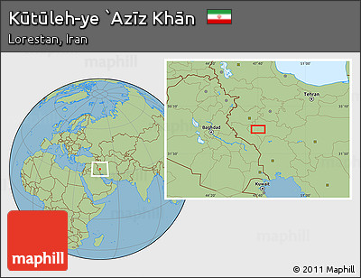 Savanna Style Location Map of Kūtūleh-ye `Azīz Khān
