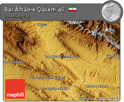 Physical Map of Bar Āftāb-e Qāsem`alī