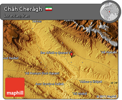 Physical Map of Chāh Cherāgh