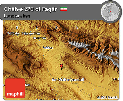 Physical Map of Chāh-e Z̄ū Ol Faqār