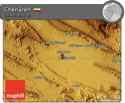 Physical Map of Chenāreh