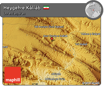 Physical Map of Heygeh-e Kālīāb