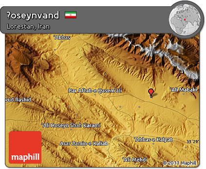Physical Map of Ḩoseynvand