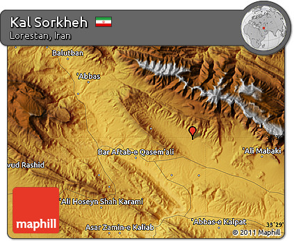 Physical Map of Kal Sorkheh