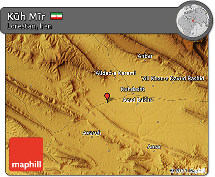 Physical Map of Kūh Mīr