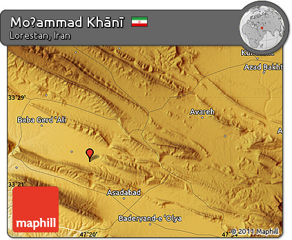 Physical Map of Moḩammad Khānī
