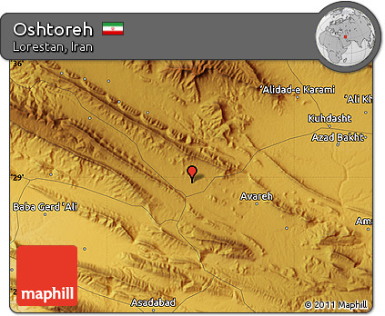 Physical Map of Oshtoreh