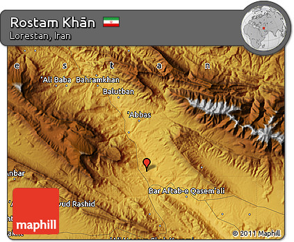 Physical Map of Rostam Khān