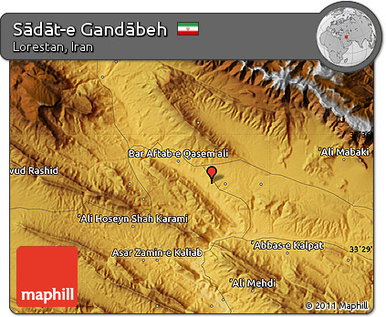 Physical Map of Sādāt-e Gandābeh
