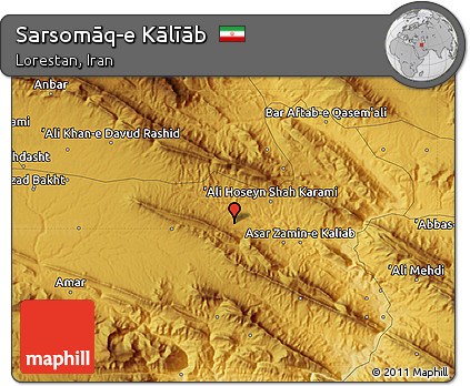 Physical Map of Sarsomāq-e Kālīāb