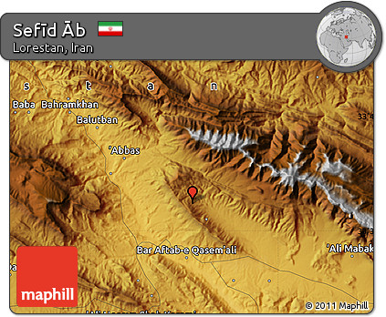 Physical Map of Sefīd Āb