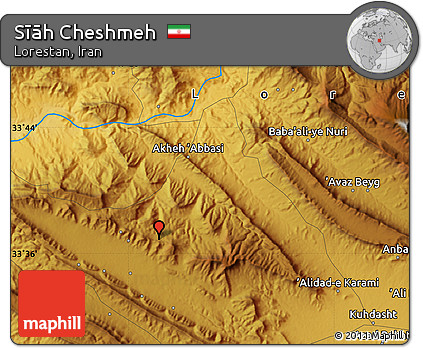 Physical Map of Sīāh Cheshmeh