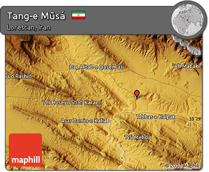 Physical Map of Tang-e Mūsá