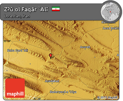 Physical Map of Z̄ū Ol Faqār `Alī