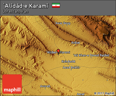 Physical Map of `Alīdād-e Karamī