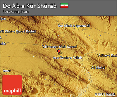 Physical Map of Do Āb-e Kūr Shūrāb