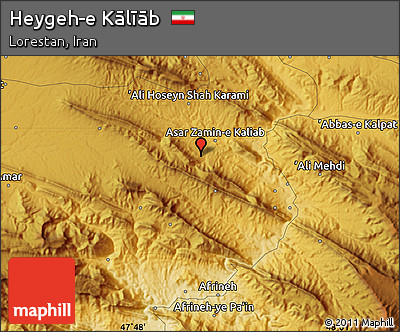 Physical Map of Heygeh-e Kālīāb