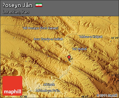 Physical Map of Ḩoseyn Jān