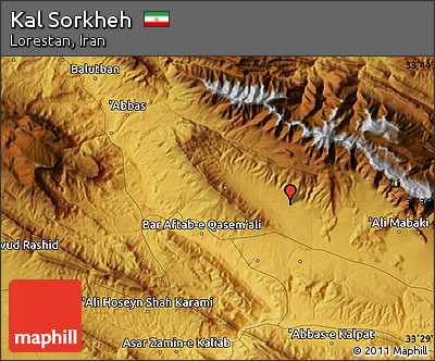 Physical Map of Kal Sorkheh