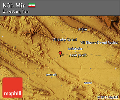 Physical Map of Kūh Mīr