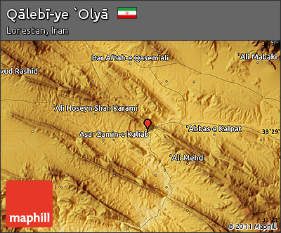 Physical Map of Qālebī-ye `Olyā