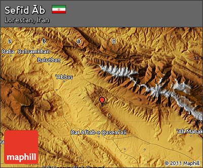 Physical Map of Sefīd Āb