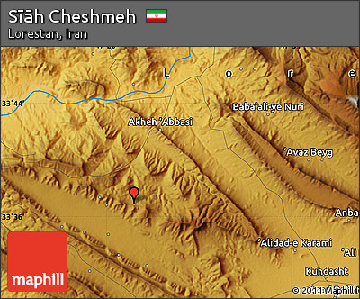 Physical Map of Sīāh Cheshmeh