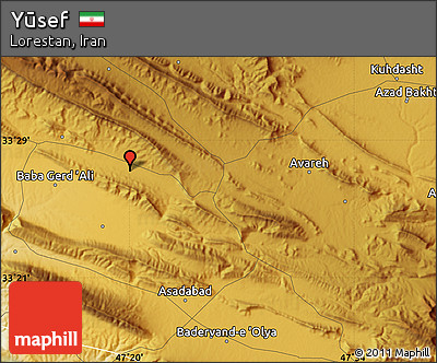 Physical Map of Yūsef