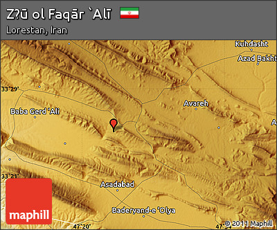 Physical Map of Z̄ū Ol Faqār `Alī