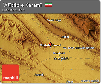 Physical Map of `Alīdād-e Karamī