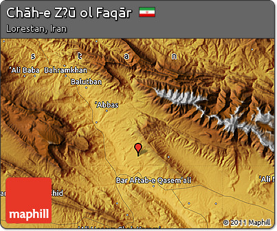 Physical Map of Chāh-e Z̄ū Ol Faqār