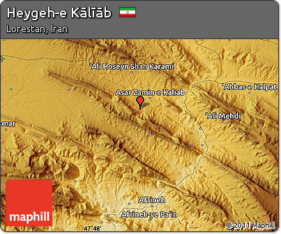 Physical Map of Heygeh-e Kālīāb