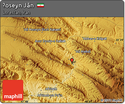 Physical Map of Ḩoseyn Jān