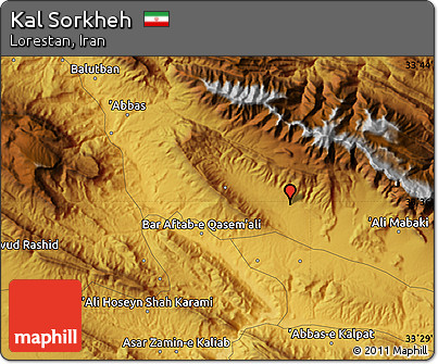Physical Map of Kal Sorkheh