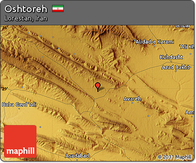 Physical Map of Oshtoreh