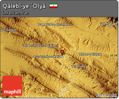 Physical Map of Qālebī-ye `Olyā