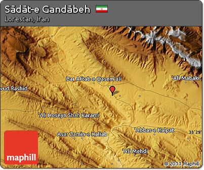Physical Map of Sādāt-e Gandābeh