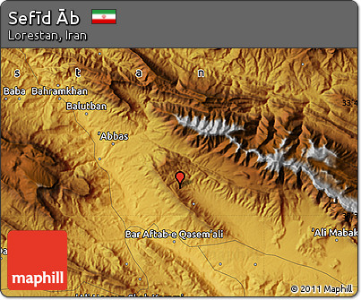Physical Map of Sefīd Āb