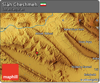 Physical Map of Sīāh Cheshmeh